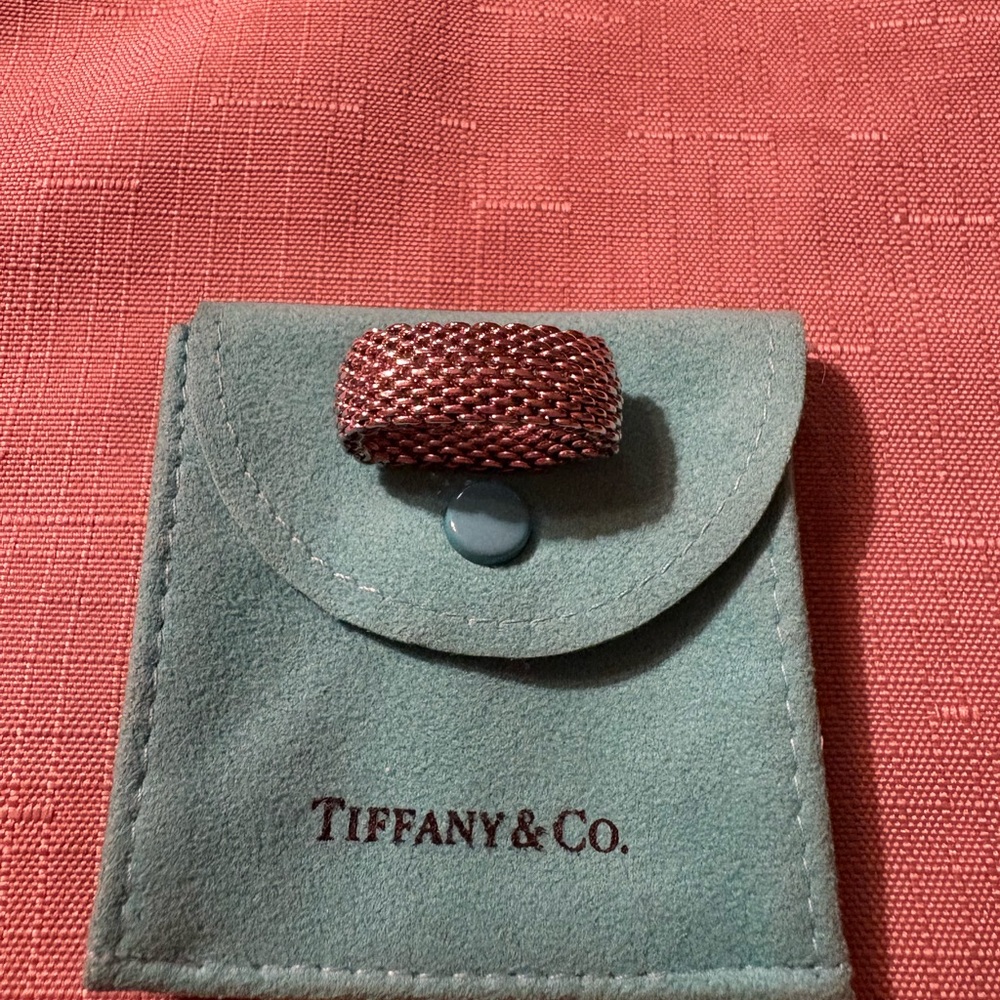 Tiffany & Co. Somerset Sterling Silver Mesh Ring Size 8